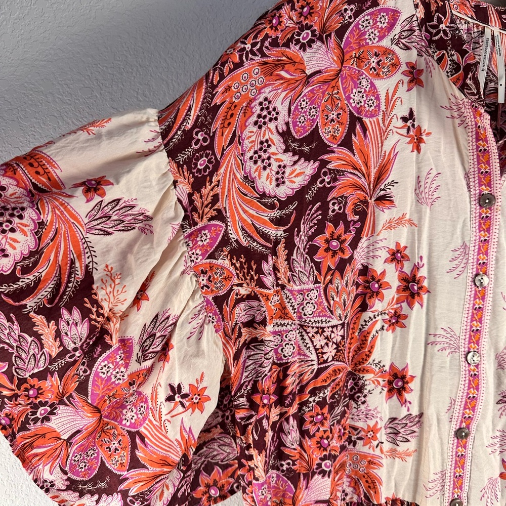 Anthropologie Janelle Floral Tunic Dress Sz M - Picture 4 of 8